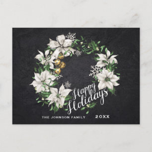 Minimalist Rustic Merry Christmas Greeting Holiday Postcard