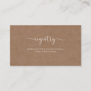 Minimalist Rustic Registry Enclosure Card
