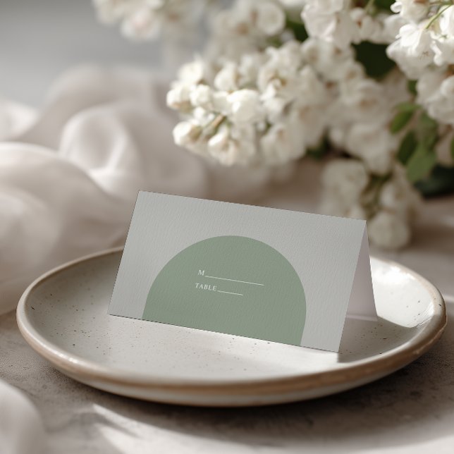 Minimalist Rustic Sage Green Arch Boho Wedding Place Card (Creator Uploaded)
