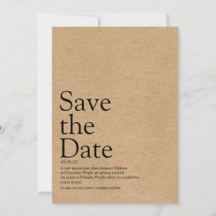 Minimalist Rustic Save the Date Definition