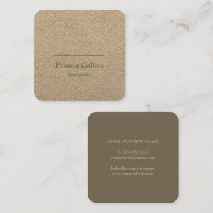 Minimalist Rustic Simple Elegant Kraft Paper Square Business Card