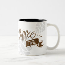 Minimalist Rustic Typography coffee time gift