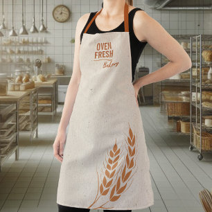 Minimalist Rustic Vintage Neutral Bakery Business Apron