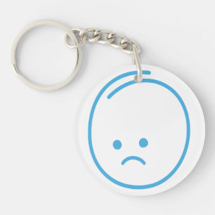 Minimalist Sadness Icon Keychain