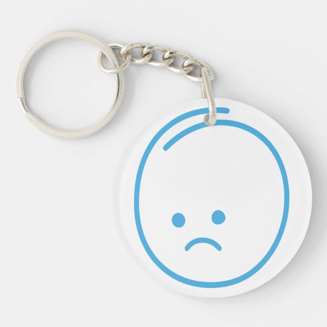 Minimalist Sadness Icon Keychain (Front)