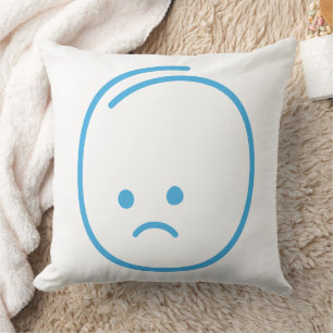 Minimalist Sadness Icon Throw Pillow