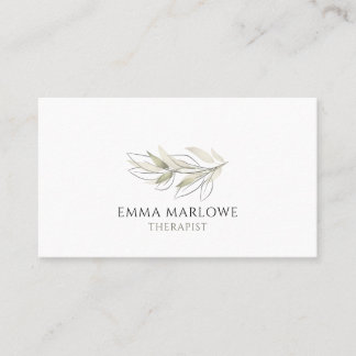 Minimalist Sage Botanical Life Coach Appointment  Business Card