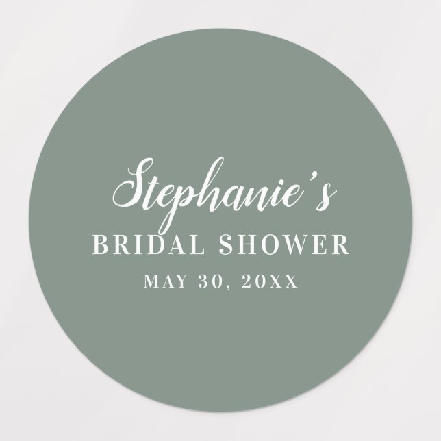 Minimalist Sage Green and White Bridal Shower      (Design 1)