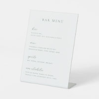 Minimalist Sage Green Bar Menu List