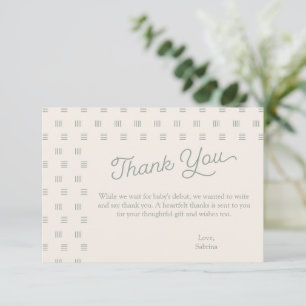 Minimalist Sage Green Boho  Thank You Card