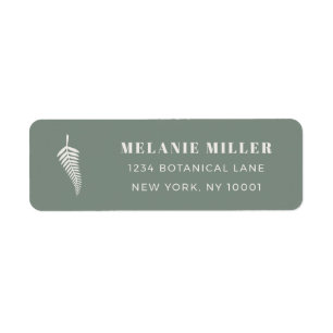 Minimalist Sage Green Botanical Custom Name Mail