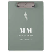 Minimalist Sage Green Botanical Custom Name Work