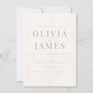 Minimalist Sage Green Botanical Garden Wedding