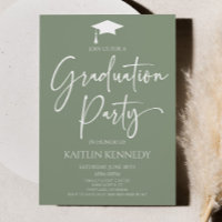 Minimalist Sage Green Elegant Graduation Party