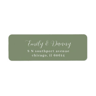 Minimalist Sage Green Elegant Wedding Address