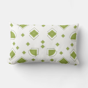 Minimalist Sage Green Geometric Pattern Lumbar Pillow