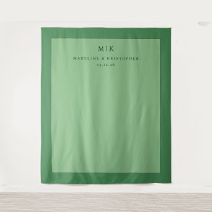 Minimalist Sage Green Initials Tapestry