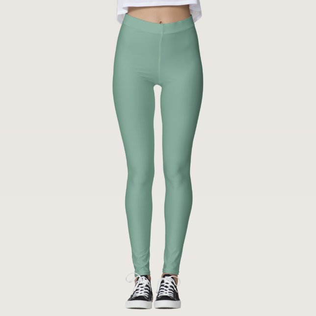 Minimalist Sage Green Leggings (Front)