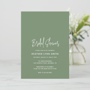 Minimalist Sage Green Modern Bridal Shower Invitation