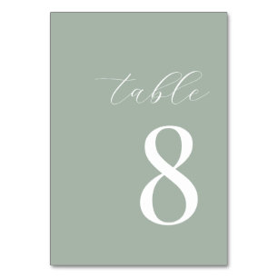 Minimalist Sage Green Modern Table Number