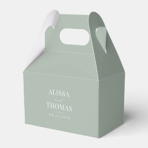Minimalist Sage Green Modern Wedding Favor Box