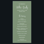 Minimalist Sage Green Modern Wedding Program<br><div class="desc">Modern sage green wedding program featuring a simple design with your names in an elegant script typography and your event details in a minimalist sans serif font.  This chic wedding program works well with any style of wedding.</div>