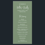 Minimalist Sage Green Modern Wedding Program<br><div class="desc">Modern sage green wedding program featuring a simple design with your names in an elegant script typography and your event details in a minimalist sans serif font.  This chic wedding program works well with any style of wedding.</div>