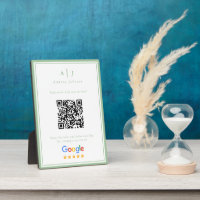 Minimalist Sage Green Monogram Review Link QR Code