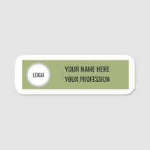 Minimalist Sage Green Name Badge Classic Name Tag
