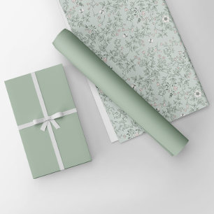 Minimalist Sage Green Plain Solid Color Wrapping Paper