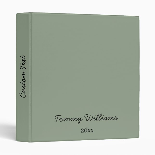 Minimalist Sage Green Professional Simple Binder (Front/Spine)