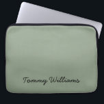 Minimalist Sage Green Professional Simple Laptop Sleeve<br><div class="desc">These simple,  minimalist can be personalised to include a name or any text of your choice. If you don't want any text and would prefer just a blank,  then you can simply delete the text.</div>