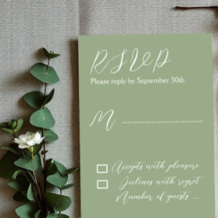 Minimalist Sage Green RSVP Card