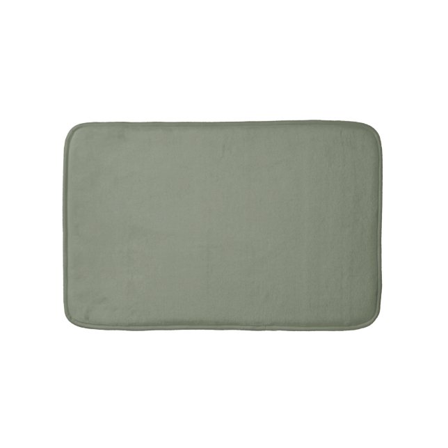 Minimalist sage green solid plain elegant chic bath mat (Front)