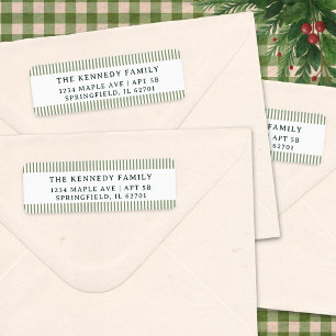 Minimalist Sage Green Stripes Family Name