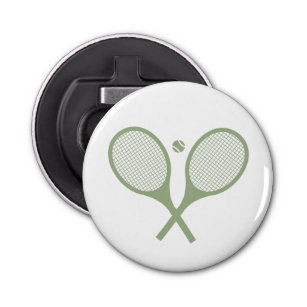Minimalist Sage Green Tennis Racquets Ball    Bottle Opener