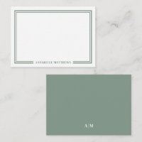 Minimalist Sage Green Two Border Monogram