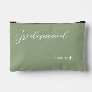 Minimalist Sage Green Wedding Accessory Pouch