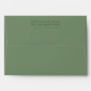 Minimalist Sage Green Wedding Invitation Outer Envelope