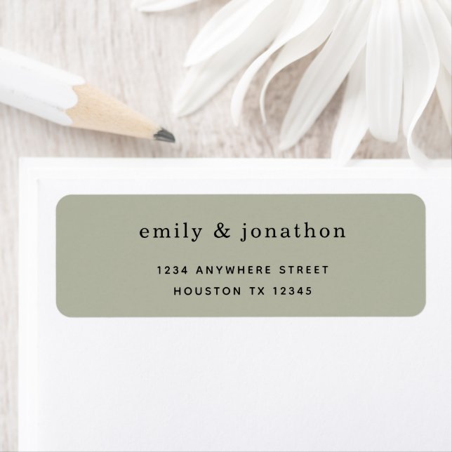 Minimalist Sage Green Wedding Return Address (Insitu)