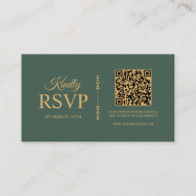 Minimalist Sage Green Wedding RSVP Card