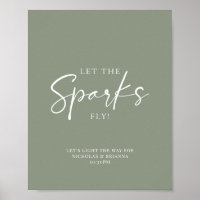 Minimalist Sage Green Wedding Sparkler Send Off