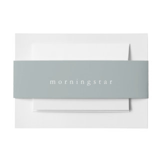 Minimalist Sage Grey Green Invitation Belly Band
