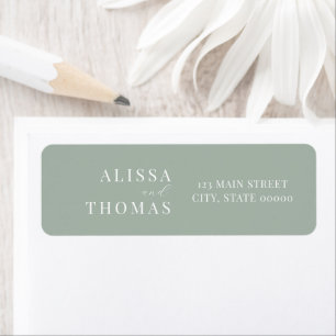 Minimalist Sage Modern Wedding Return Address