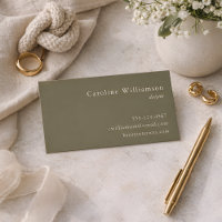 Minimalist Sage Olive Green Elegant Professional