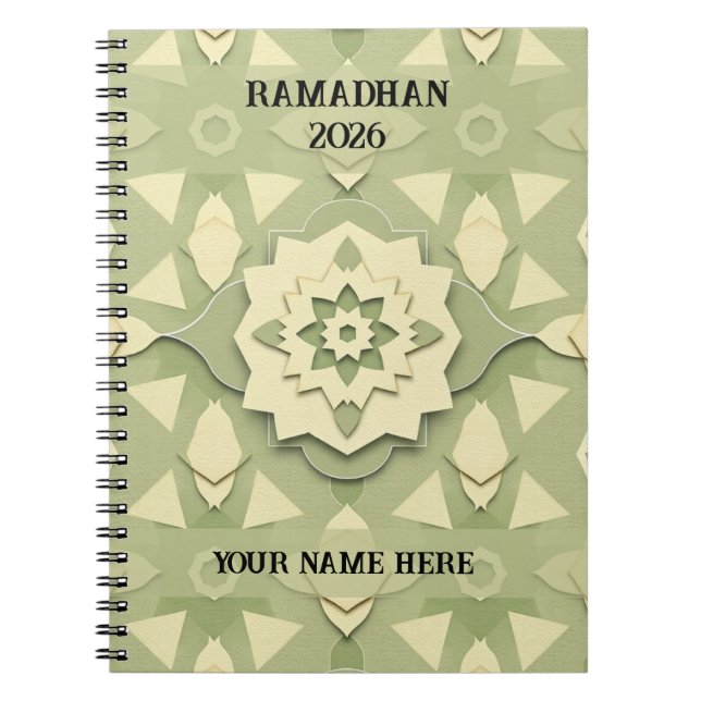 Minimalist Sage Ramadan Notebook (Front)