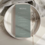Minimalist Sage Simple Wedding Menu Card<br><div class="desc">Designed to coordinate with our Minimalist All In One Collection, this customizable matching wedding menu card features a clean and simple layout, with classic font. For more advanced customization of this design, e.g. changing layout, font or text size please click the "CUSTOMIZE" button above. Please contact me for any questions!...</div>