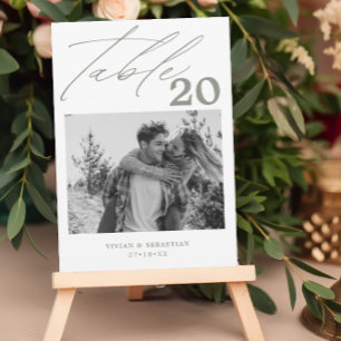 Minimalist Sage Wedding Table Number Pictures