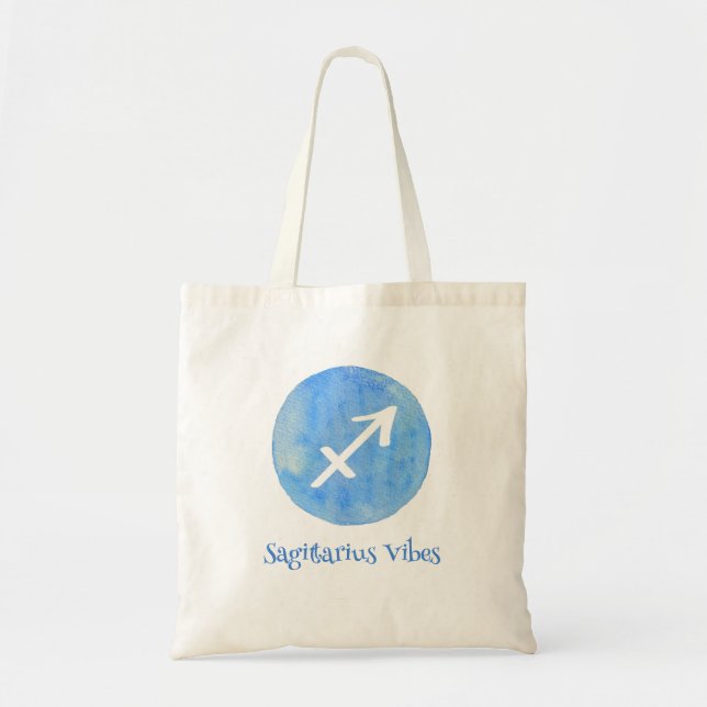 Minimalist Sagittarius Zodiac Sign Tote Bag (Front)