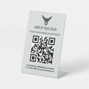 Minimalist Salon QR Code Sign – Services & Prices 